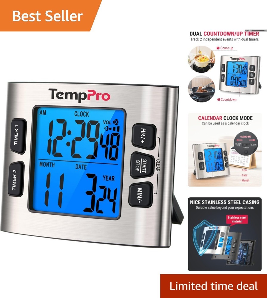 24-Hour Digital Timer with Memory Function - Ideal for Cooking & Studies