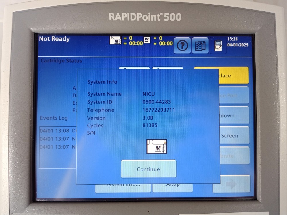 Siemens RapidPoint 500 Blood Gas Analysis System w/Printer Version 3.0B