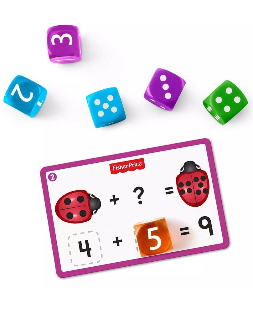 Fisher-Price Think,Learn Roll & Count Math Bug Teaching Toy 50+ Math Challenges