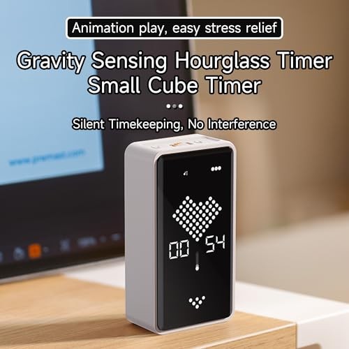 Sand Timer, Digital Hourglass Timer, Rechargeable Magnetic Visual Timer Black