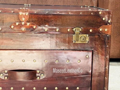 Antique leather trunk home decor