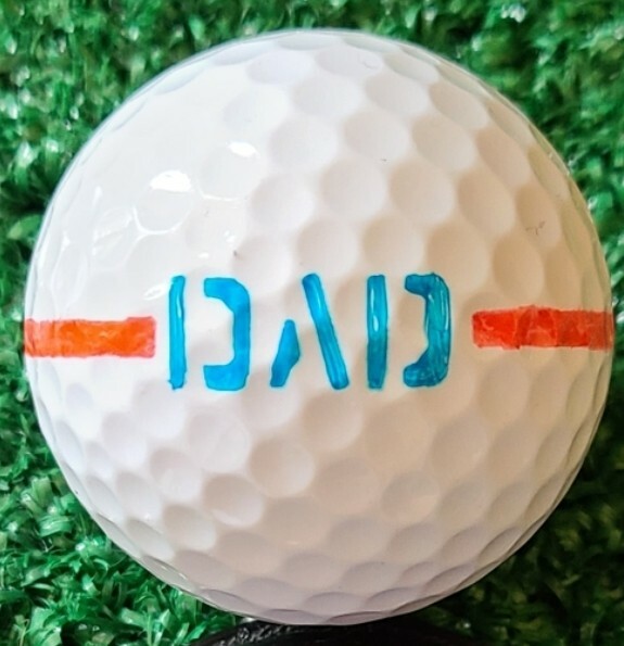 Personalized Golf Ball Stencil - Custom Initials between Alignment lines.