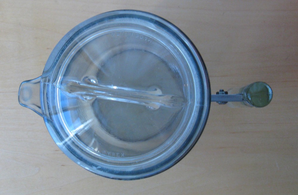 PYREX - Old COFFEE PERCOLATOR with Stick Handle and Tab Handle Lid (no innards)