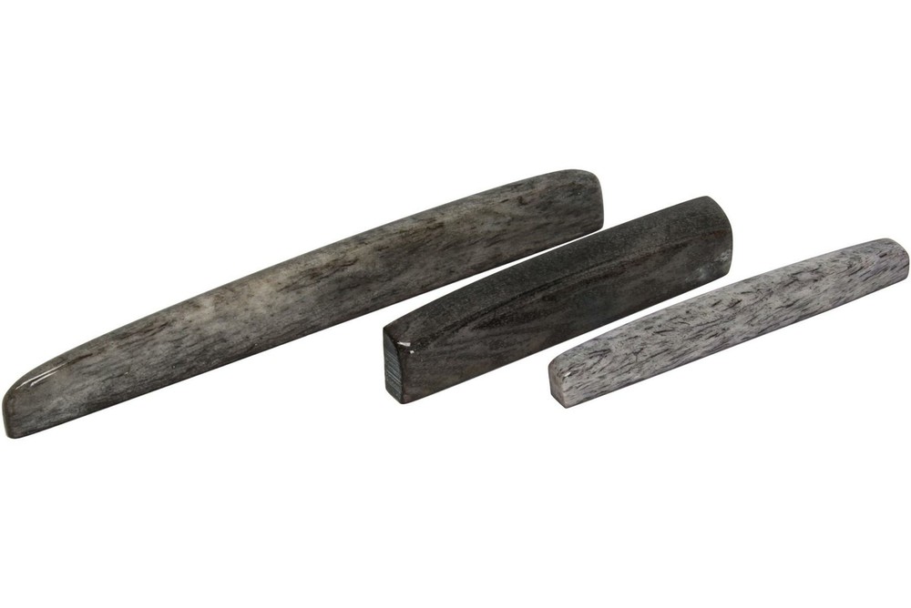 Dyed Long Bone Saddle Blanks Black/Grey - 4.25" x .5" x .16" - 2 pack