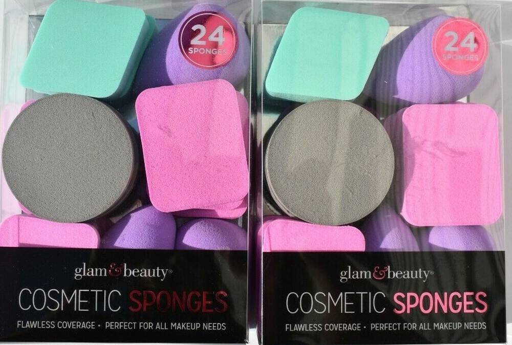 Glam & Beauty Cosmetic Makeup Sponge Blender Multi Shape 2 Pkg