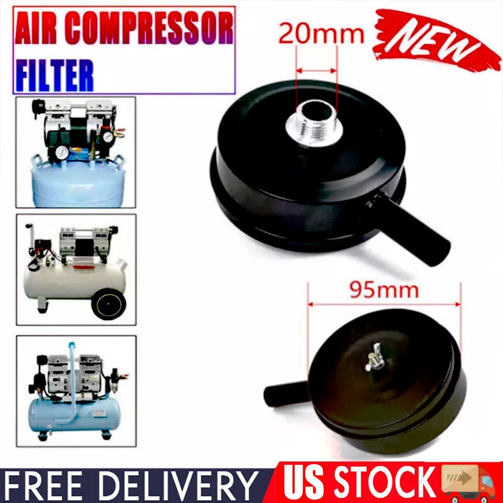1/2" NPT Air Compressor Intake Filter Silencer Metal Housing and Element