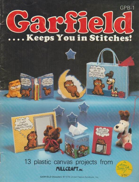 OOP!!! PLASTIC CANVAS GARFIELD ....KEEPS YOU IN STITCHES! 13 PROJECTS