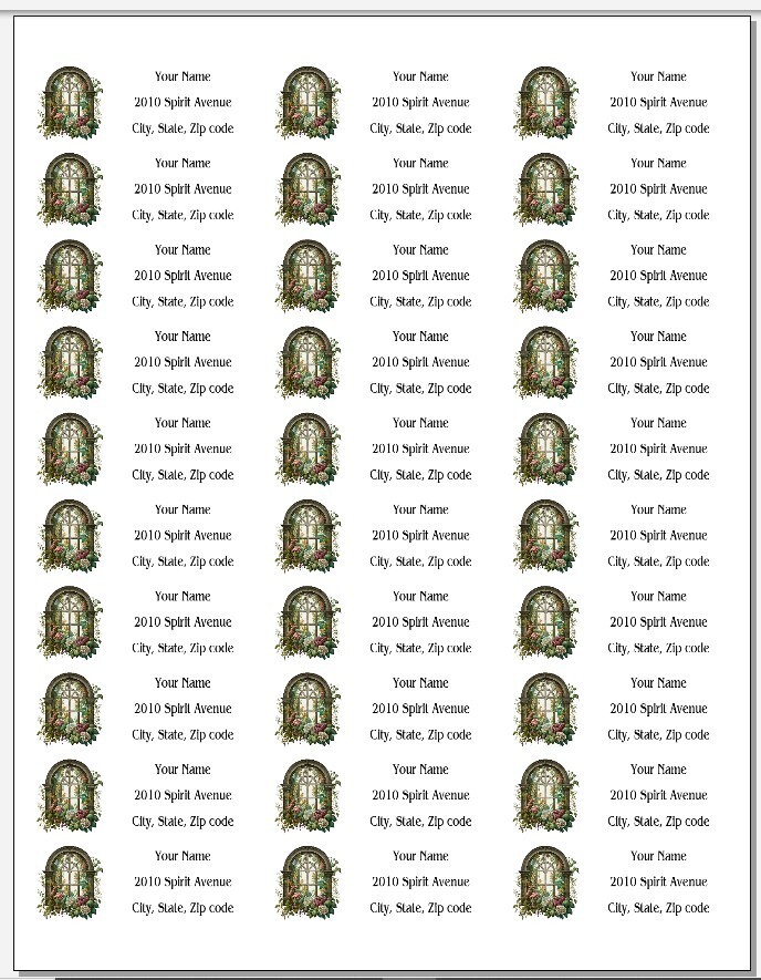 150 Victorian Window Flowers Mailing Return Address Labels Personalized