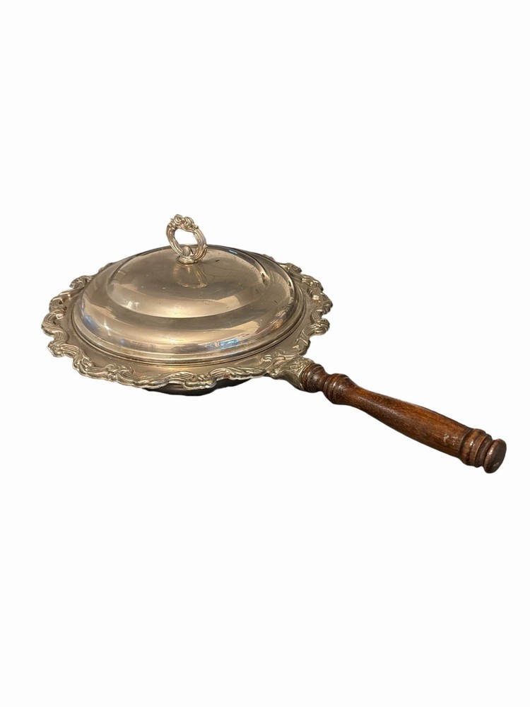 Antique Raimond Silverplate Chafing Dish Buffet Server Stand Burner Set Lid