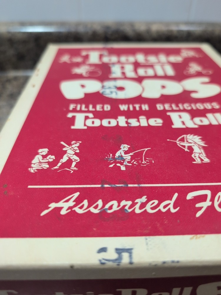 Vtg Tootsie Roll Pops Candy Box Empty