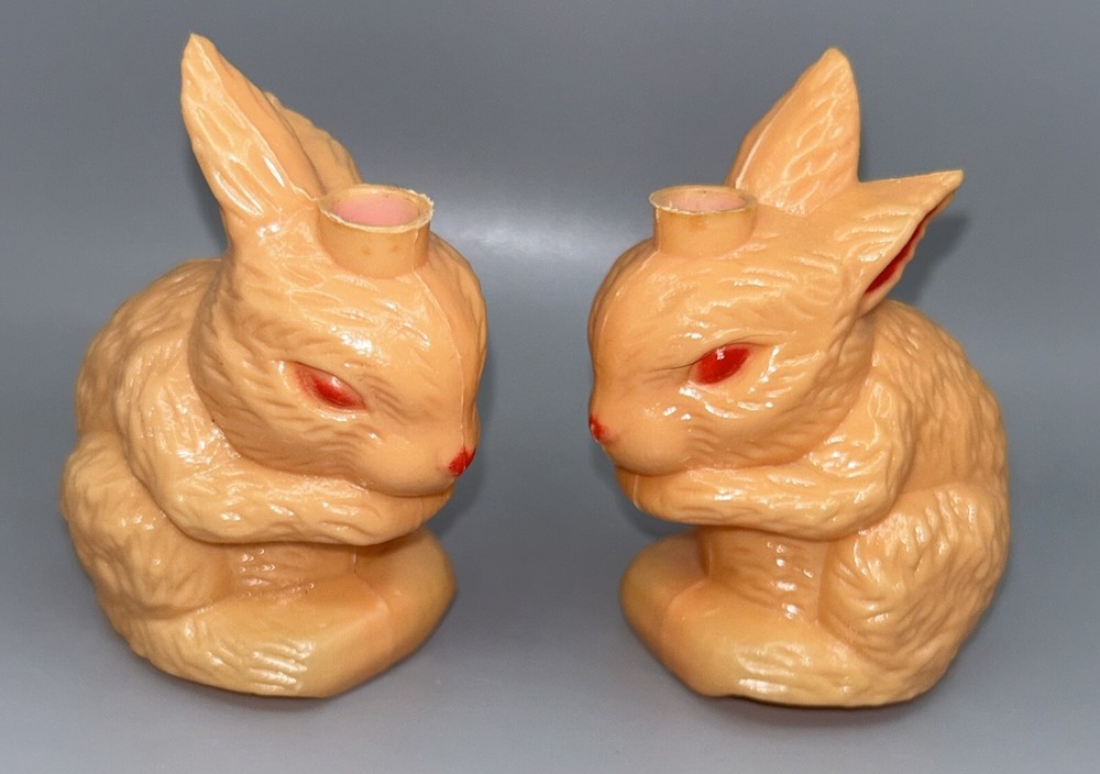 8-PC Replacement Blow Mold Easter Bunny Rabbit Plastic String Light Covers - 3”
