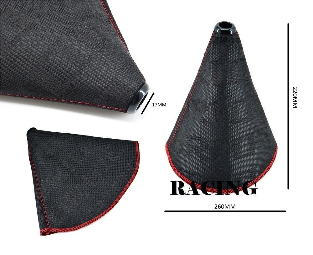 Universal BRIDE Black Hyper Fabric Shift Knob Shifter Boot Cover MT/AT