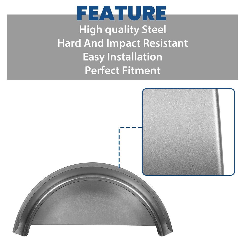 For 14"-16" Wheel NEW Steel Round Single Axle Trailer Fender & Fender back