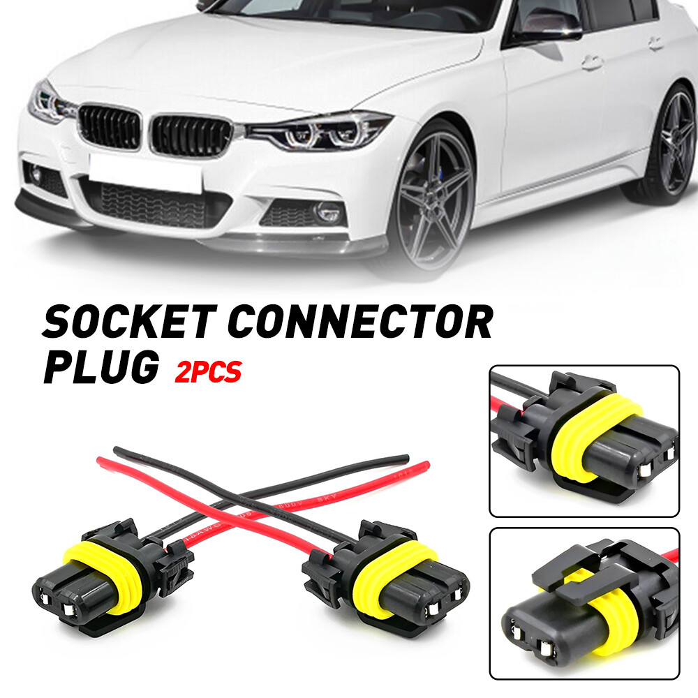 H11 Wire Pigtail S Female Two Harness Light Head Low Beam Socket Connector Plug