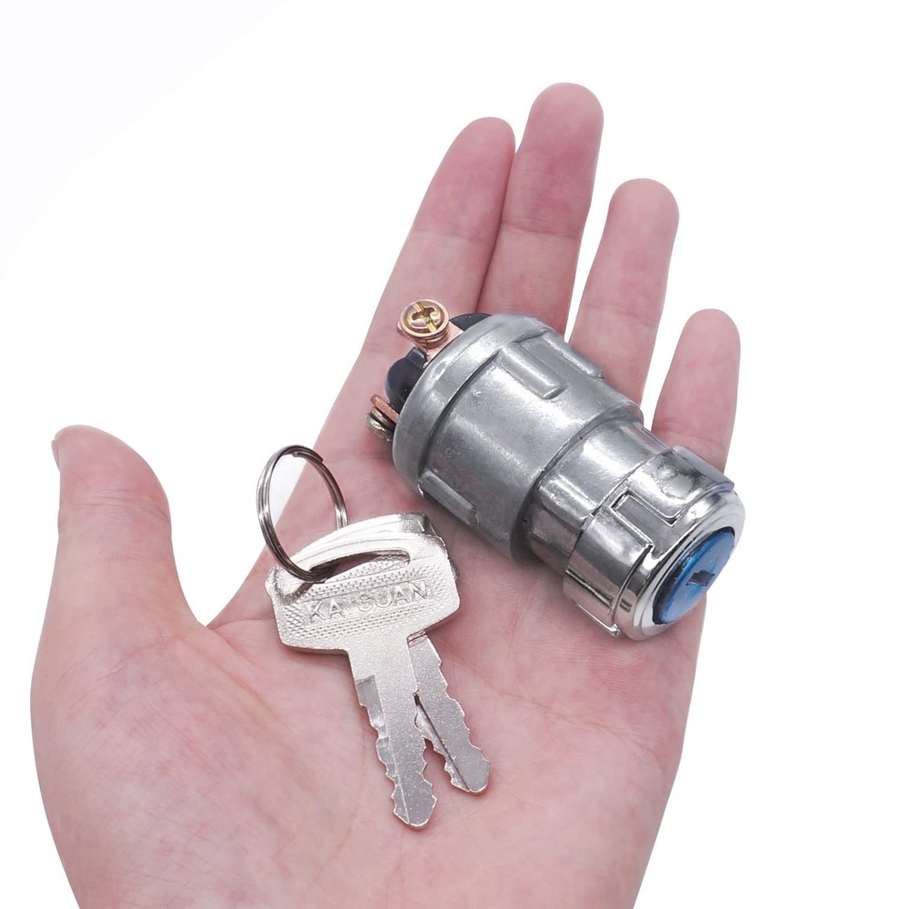 3 Wires Ignition Switch with Key 12V Universal Engine Starter Key Switch Off/...