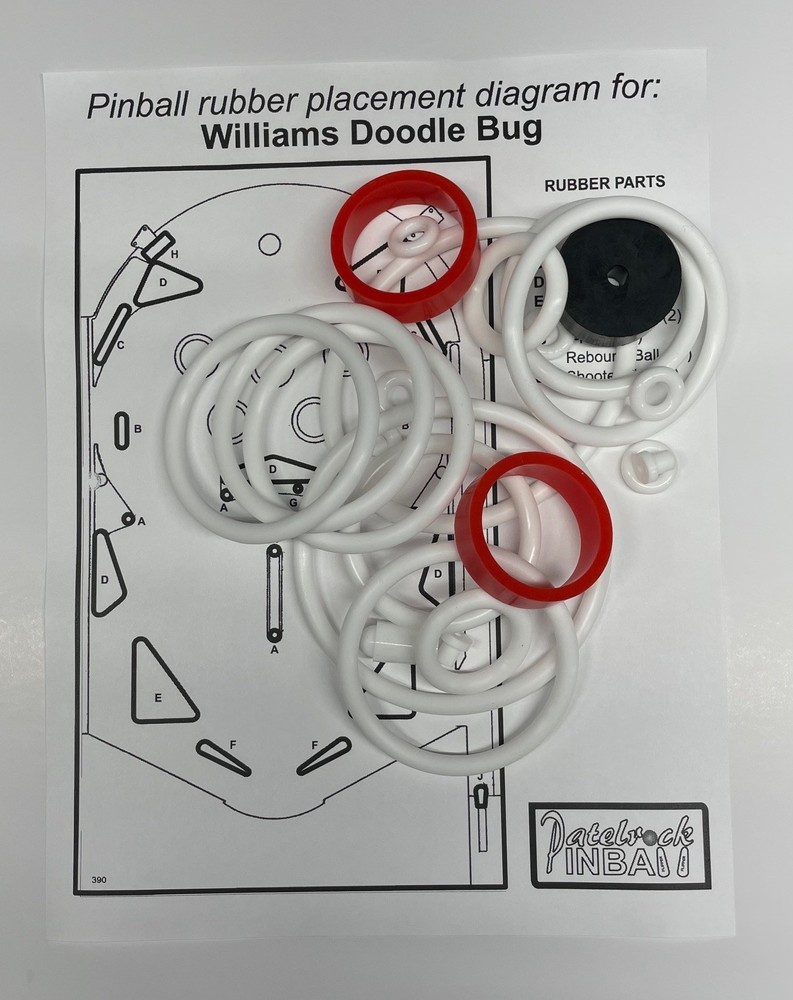 1971 Williams Doodle Bug Pinball Machine Rubber Ring Kit