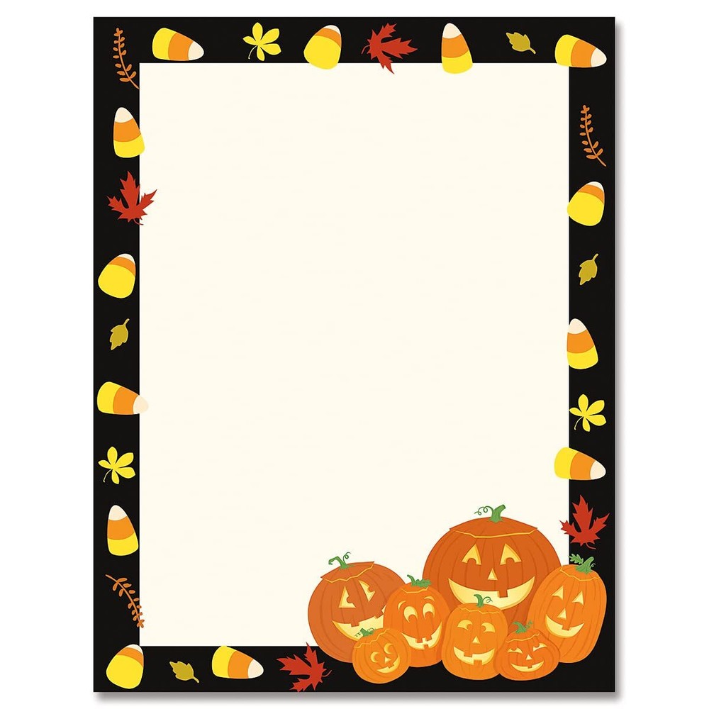 Jack Stack Halloween Pumpkin Letter Papers 25 Sheets Fall Holiday Stationery