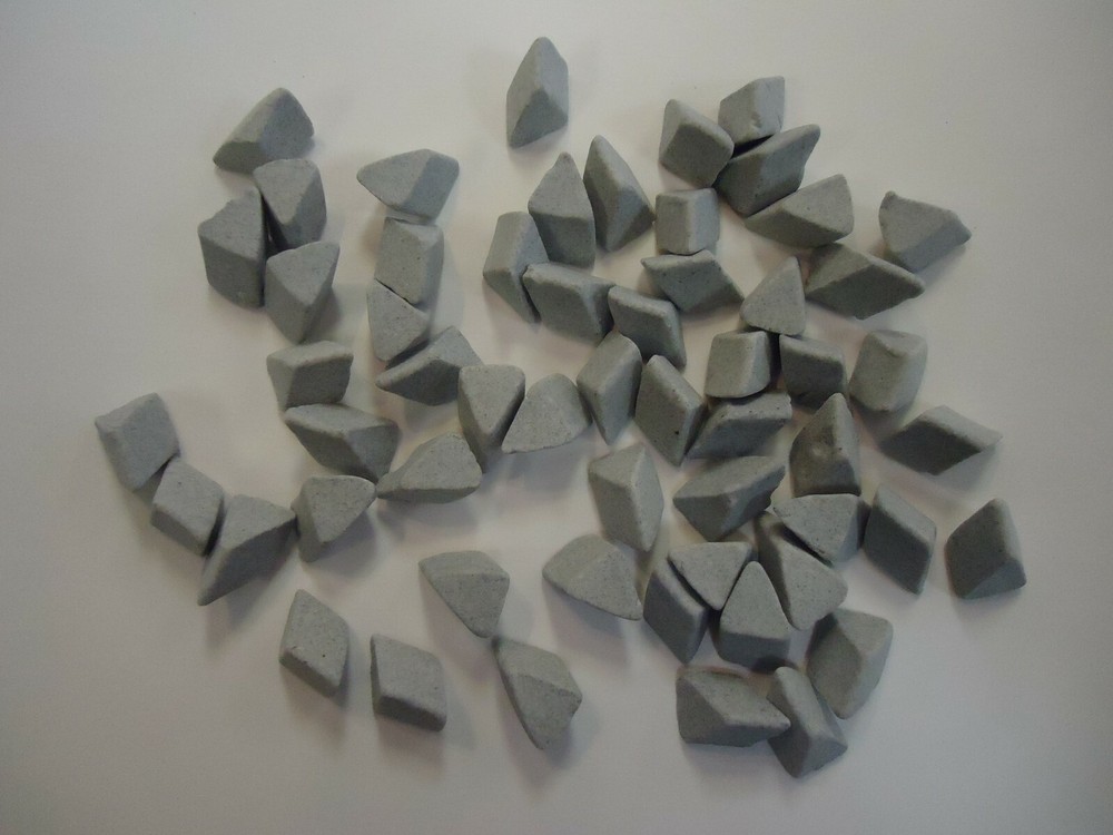 Abrasive Ceramic Media - 22° Angle Cut Triangle 3/8" x 3/8" - 5 Lb