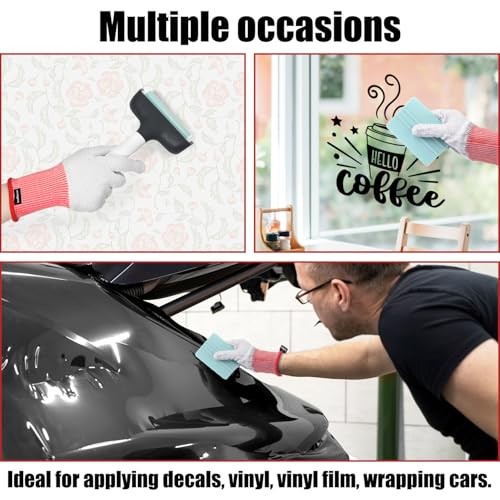 Grey Professional Vinyl Wrap Anti-Static Application Gloves (2 Large Grey