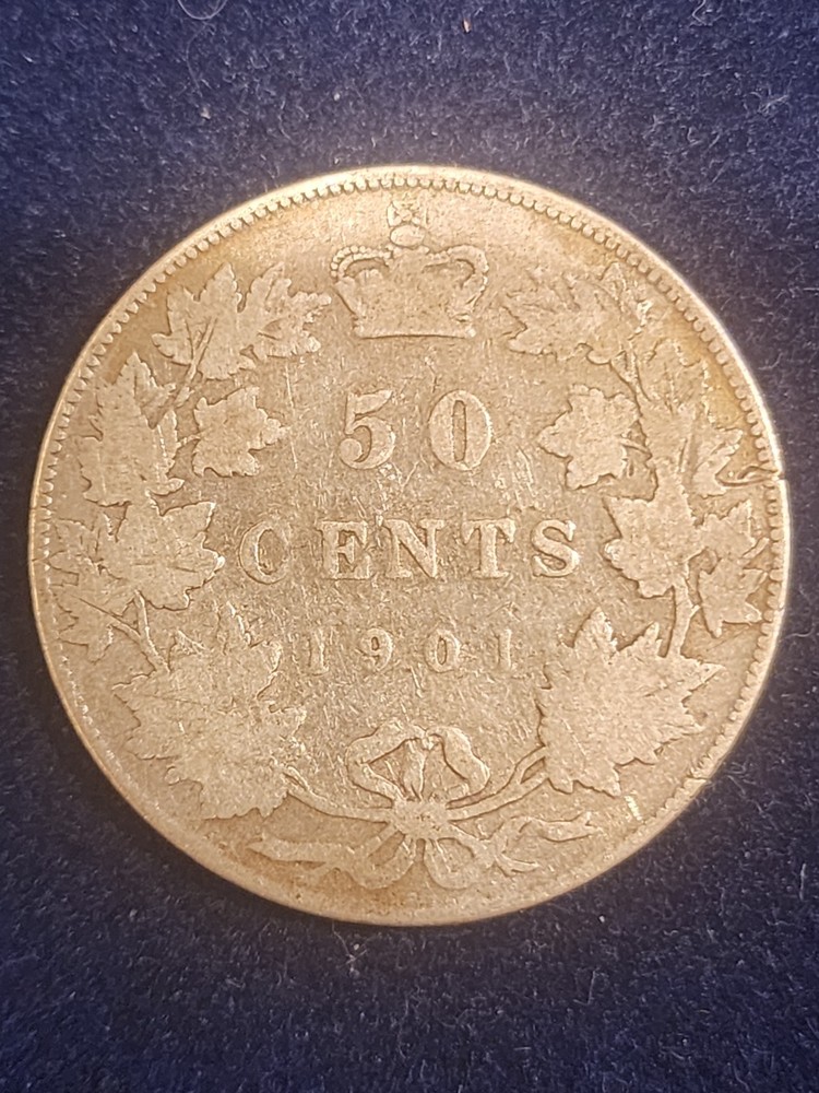 1901 Canada 50 Cents Silver Coin