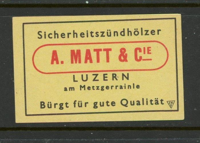 A Matt & Co Safety Matches German Match Box Label