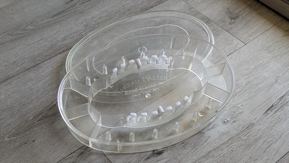 Vintage Kerk Guild NYC Thread Master Sewing Bobbin Organizer - Clear