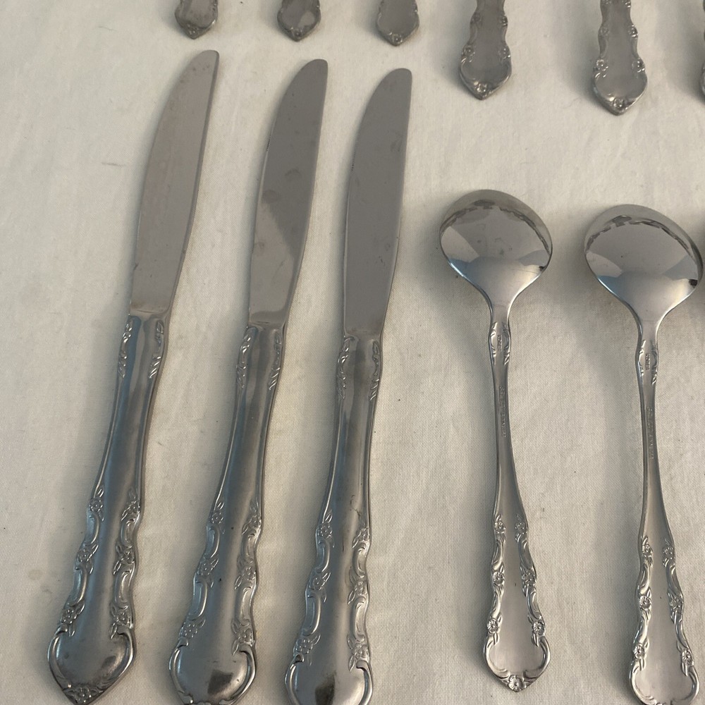 Select Stainless Flatware Korea Rose 20 Pieces Replacement Floral Flowers