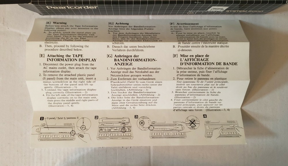 Olympus Pearlcorder DA 1 DISPLAY SYSTEM 2000