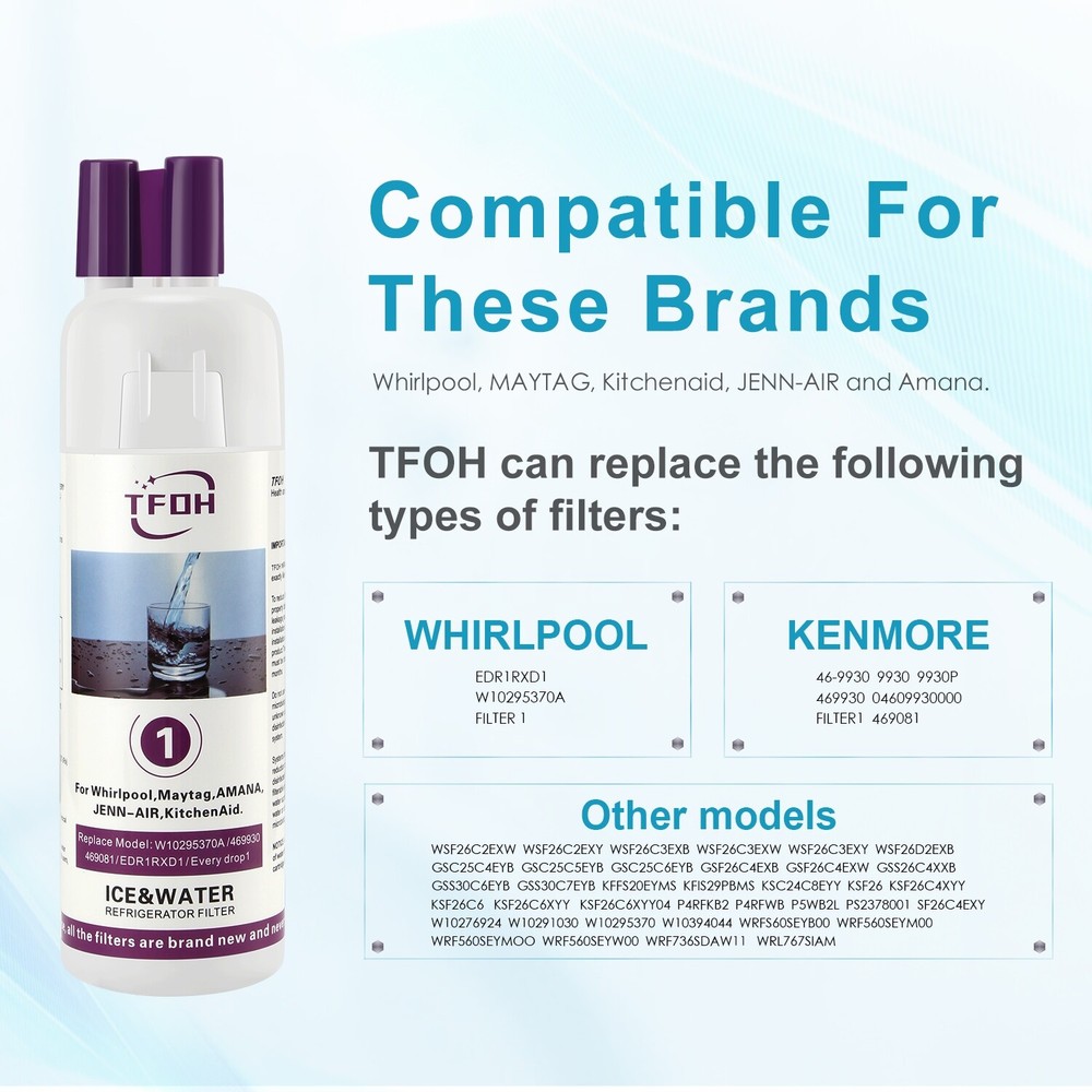 For Refriger²ator Ice Replacement For W10295²370A EDR1²RXD1 Filter 1 9081（3PACK）