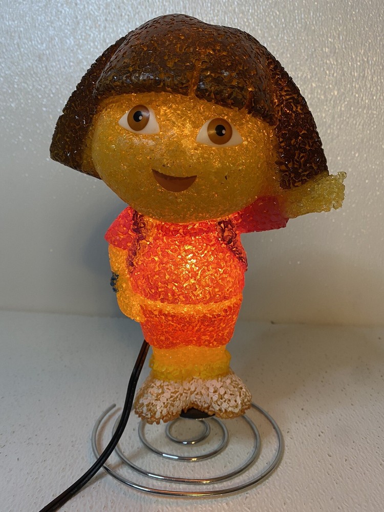 Corded Night Light Table Lamp Dora the Explorer Rubber Beaded 10 1/2" Tall