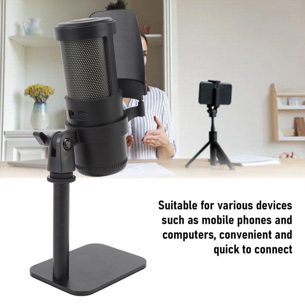USB Microphone Type C Wired Plug And Play Computer Condenser Mic For Gaming Live