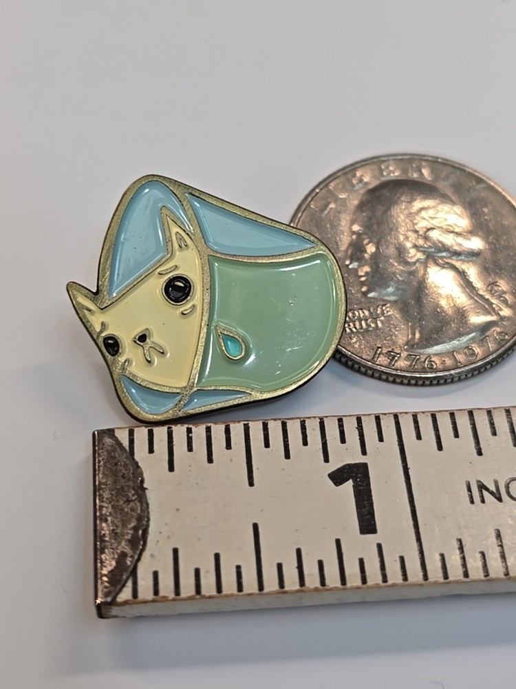 Sad Kitty Cat With Cone Lapel Pin