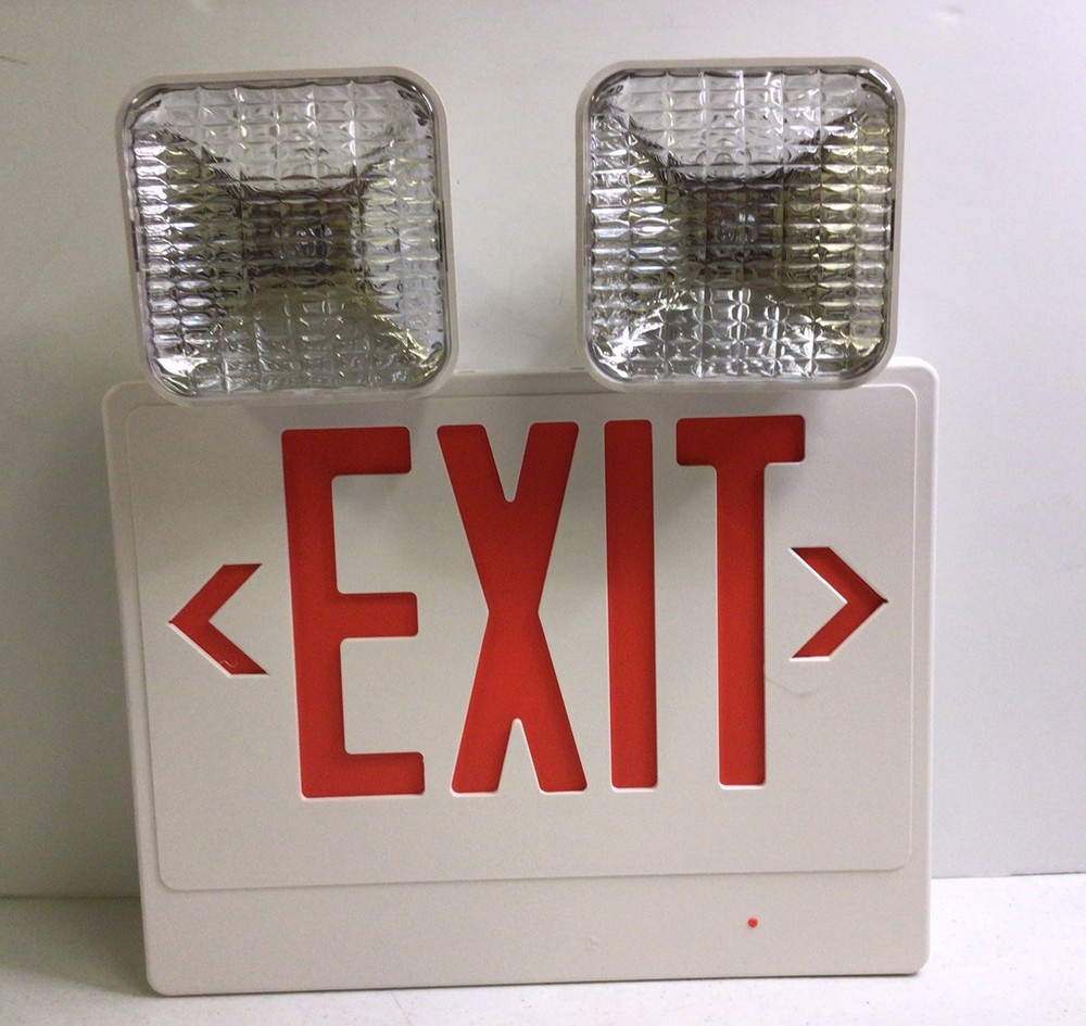NEW, E-CONOLIGHT E-XMDRB2W, LED EXIT / EMERGENCY LIGHT, FREE SHIPPING