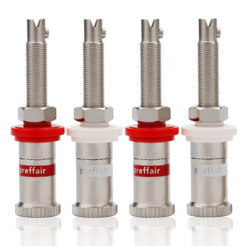 8pcs HIFI Binding Post Rhodium Plating Long Thread Terminal Speaker Plug Adapter