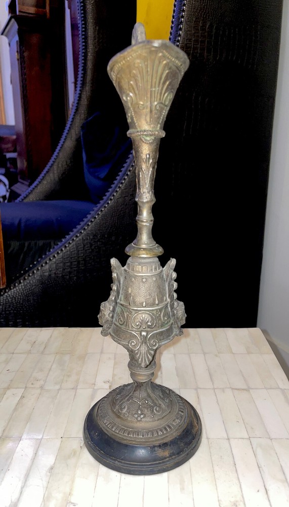 Antique Cast Ewer/Pitcher Clock Garniture