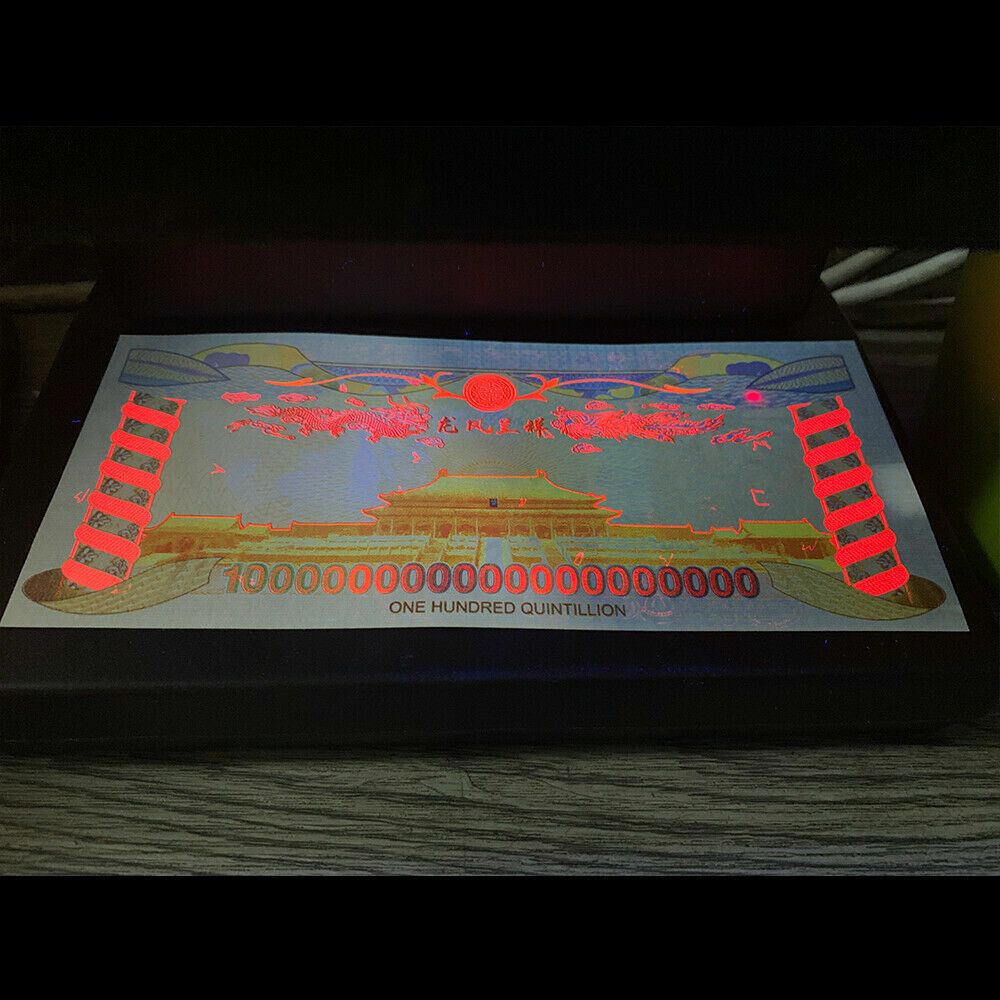Chinese Dragon & Phoenix 100 Quintillion Yellow Commemorative Notes