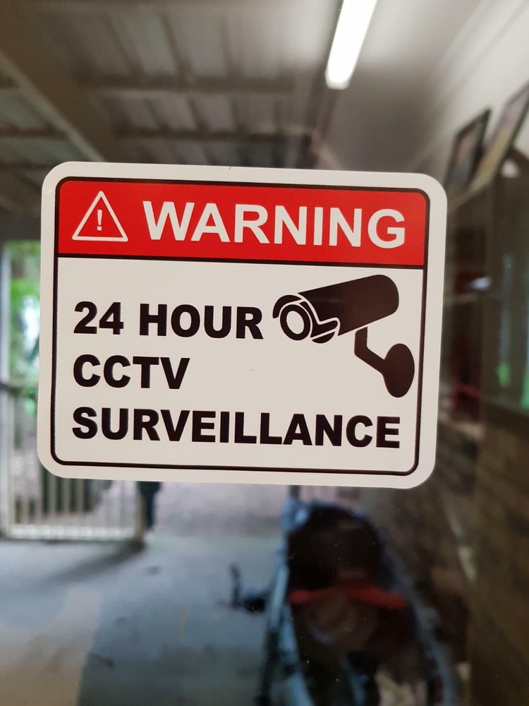 Warning-Stickers-Security-camera-surveillance-warning-CCTV-monitored alarm camer