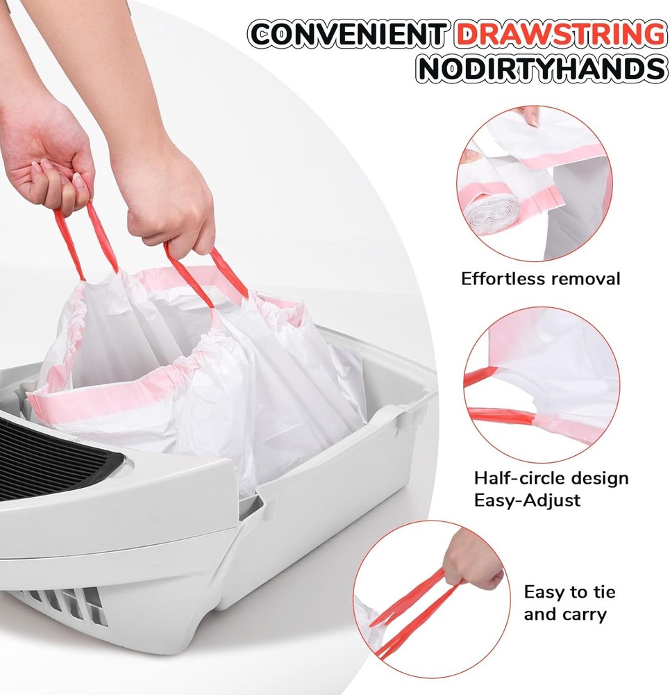 40 Heavy-Duty Waterproof Disposable Cat Litter Box Liners, 40 Count