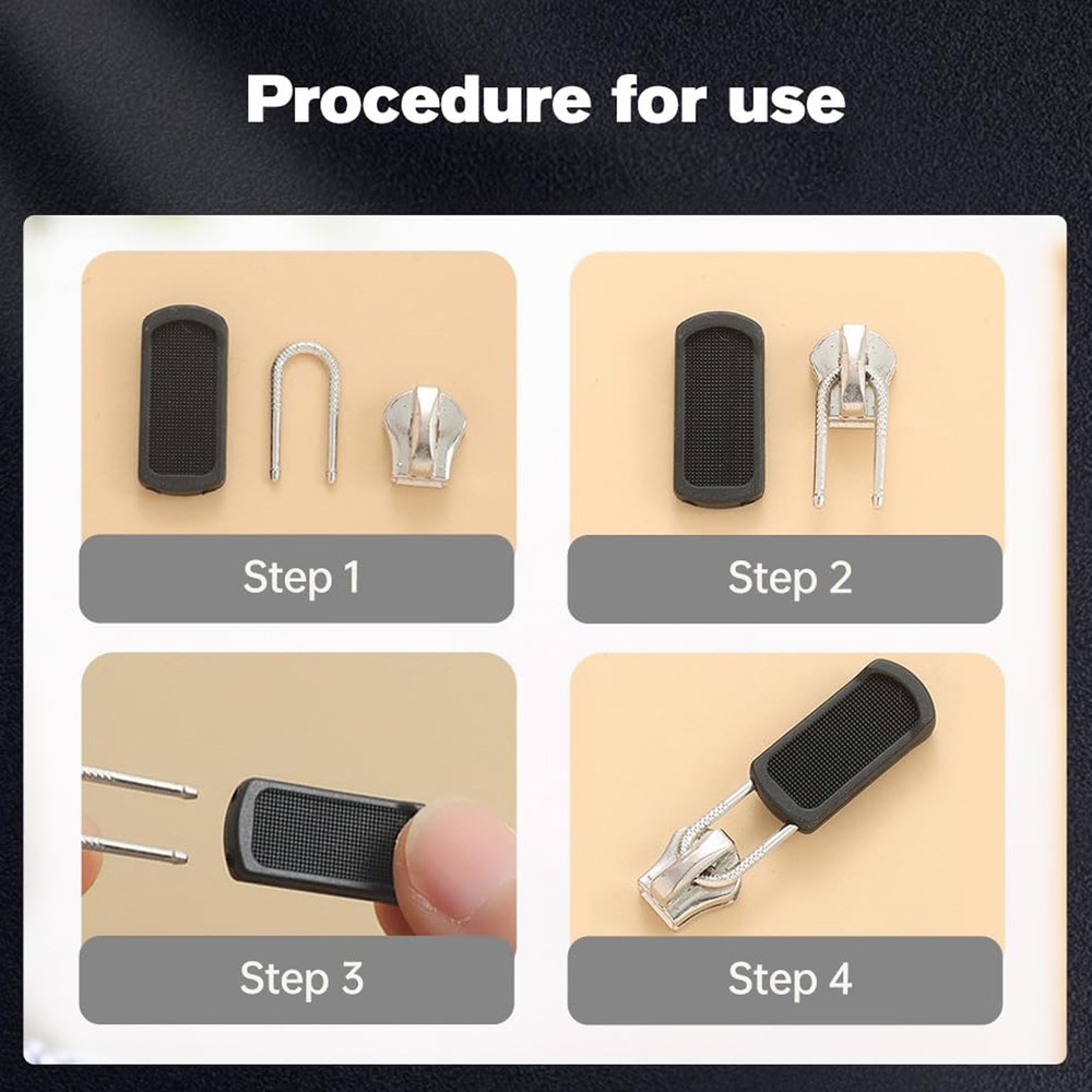 Pants Zipper Pull Replacement 20X Pants Zipper Repair Kit No Tools present