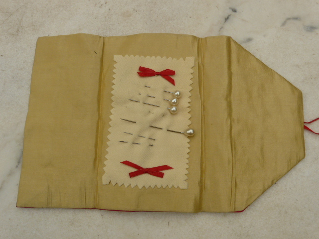 Antique Silk Sewing Needle Case Circa - 1900