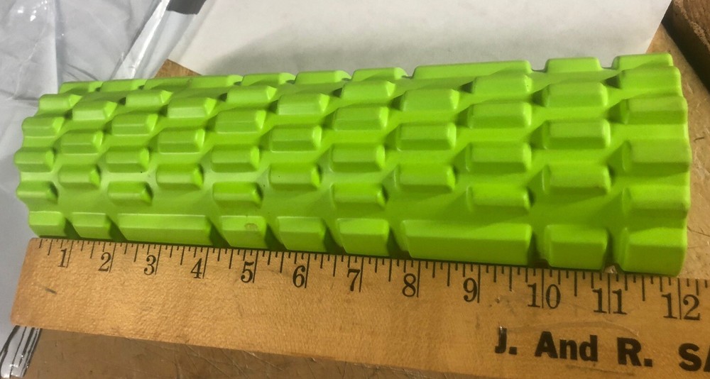 Textured Foam & PVC Deep Tissue Muscle Massage Roller Lime Green 12” Compact