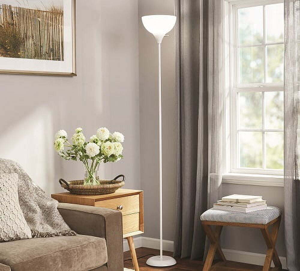 71" White Floor Lamp, Modern Design