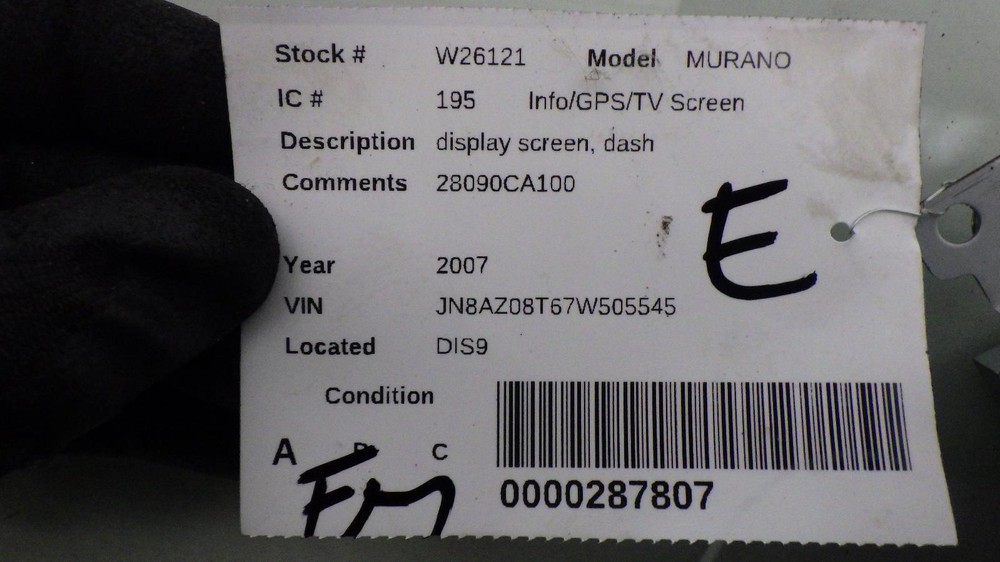 07 NISSAN MURANO Info Screen