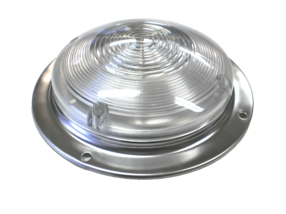 6" Round Interior Dome Light with Stainless Steel Base RV Camper Trailer