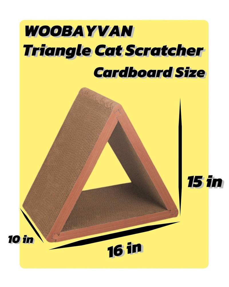 Cat Scratcher Cat Scratching Board - Foldable - Triangle 6 Usable Sides Scrat...