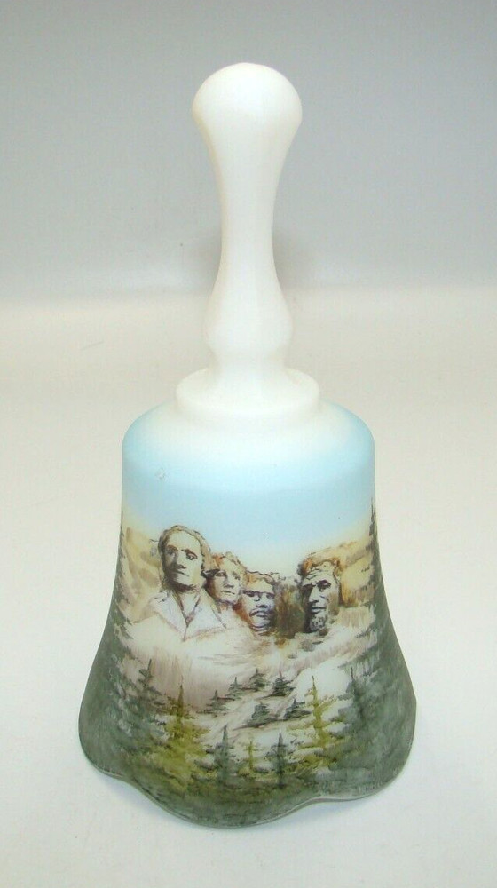 Fenton Hand Painted Mount Rushmore Bell