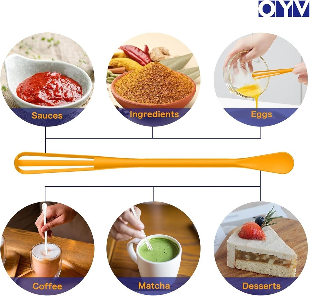Rust-Free Mini Whisk Set with Spoon - Ideal for Easy Mixing & Culinary Tasks