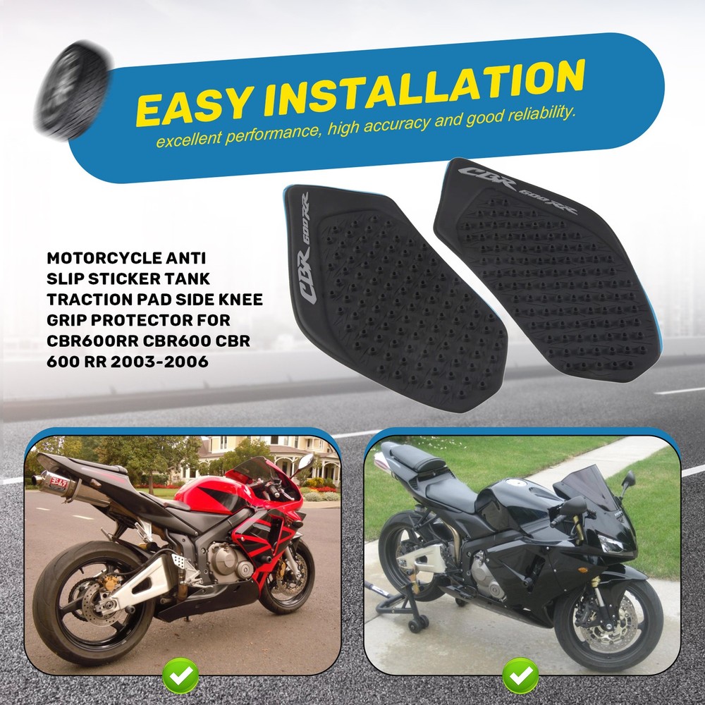 Motorcycle Slip Sticker Tank Traction Pad Side Knee Grip Protector for 7202