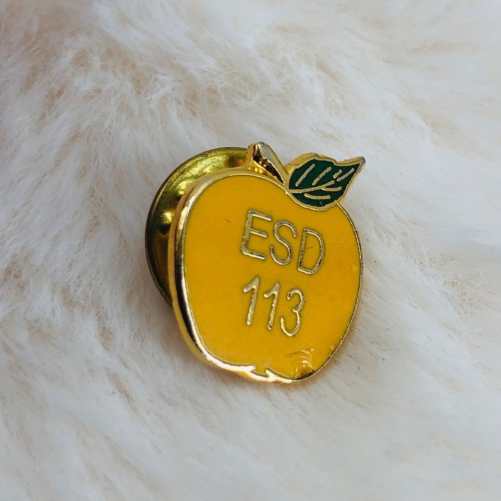 Washington ESD 113 Member Small Yellow Apple Enamel Lapel Pin *chipped