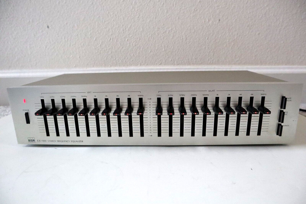 Vintage BSR EX-100 Stereo Frequency Equalizer - Tested Working